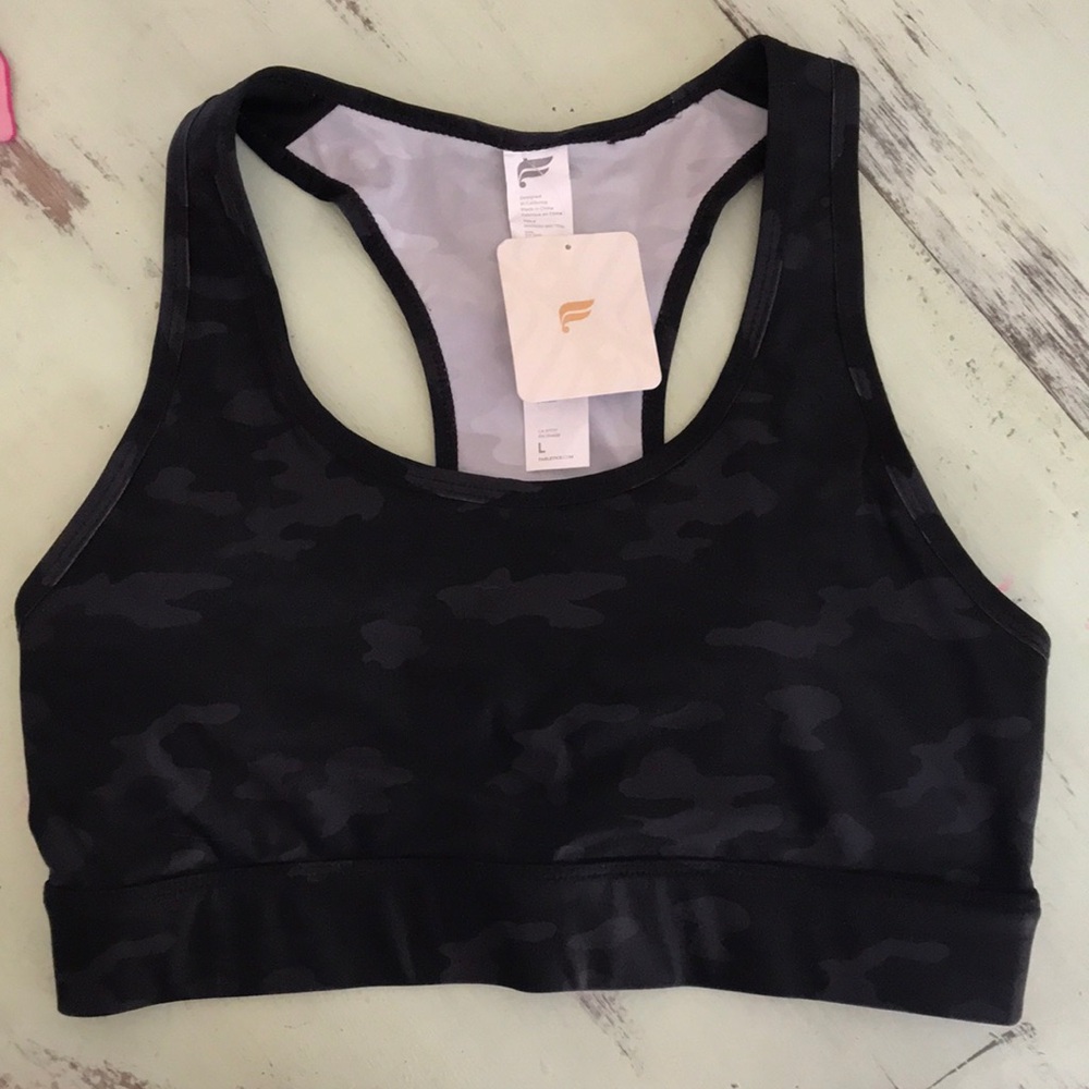 Fabletics Black Racerback Sports Bra